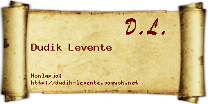 Dudik Levente névjegykártya