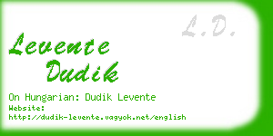 levente dudik business card